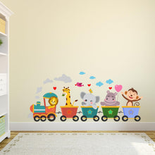 Load image into Gallery viewer, CVANU Animal Train Self-Adhesive Vinyl Wall Sticker for Wall Decoration (37.5inX16.5in)_S283
