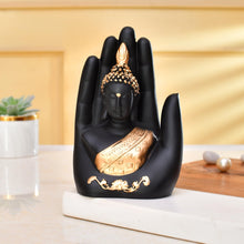 Load image into Gallery viewer, Craftvatika Golden Handcrafted Palm Buddha Idol for Home,Office and Gifts - Palm Buddha Hand Statues for Living Room Mandir Pooja Room Living Room Diwali Decor
