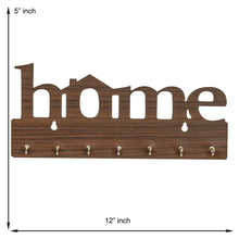 Load image into Gallery viewer, Webelkart Premium Home Keys Wooden Key Holder (29 cm x 13.5 cm x 0.4 cm, Wood) 7 Hook - Decorative Items for Home Decor (Brown)
