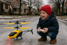Load image into Gallery viewer, KIDZYMON® RC Helicopter with Hand Gravity Sensor, Flying Remote Control Helicopter Toy, Chargeble, 3D Light &amp; Safety Sensor for Kids Age 4+ Years I Pack of 1 (Yellow)
