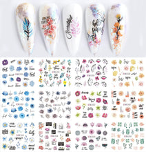 Load image into Gallery viewer, S.A.V.I 12 Sheets Water Transfer, Nail Fashion Sticker Decal, Flower Leaf DIY Manicure For Women
