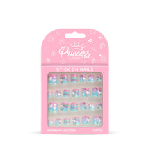 Load image into Gallery viewer, RENEE Princess Stick on Nails Rainbow Unicorn | 24 Reusable Artificial Nail Set | Lightweight, Long Lasting, Easy to Use | Quick Fix for Special Occasions

