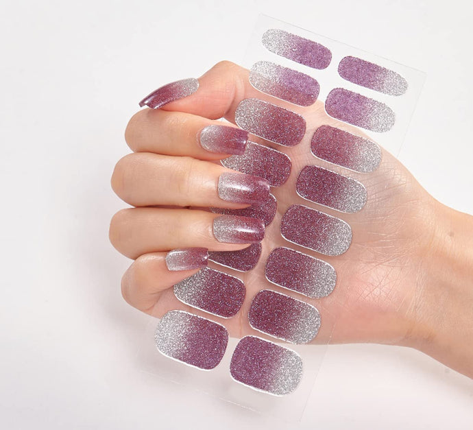 3D Nails Stickers for Women, Girls, Female & Kids Waterproof Nail Art Glittery Luxury Extension Peel Off Self-Adhesive DIY Nails Stickers 16 Tips CS-048