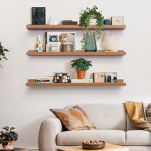 Load image into Gallery viewer, Streem Sheesham Wood Floating Shelves, Wall Shelves Set of 3, Picture Shelf Photo Ledge Shelves for Bathroom Kitchen and Bedroom,Livingroom (35 inch, Natural)
