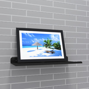 MOTIQO Metal Photo Frame Stand for Wall Mount, Floating Shelf, Shelves, Wall Mounted Floating Shelf Shelves Stand Rack Holder, Living Room (12x5 Inch, Set-1)