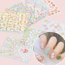 Load image into Gallery viewer, YUISI Mini Flower Nail Art Stickers 30 Sheet Colorful Daisy for Extension Self-Adhesive Embossing DIY Embellishments (Style 1)
