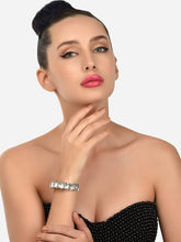 Load image into Gallery viewer, ZAVERI PEARLS Silver Tone Dazzling Stones Party Bling Bracelet For Women-ZPFK12138
