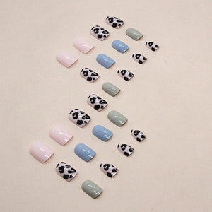 Cow Print Sober Design Premium Press On Nails / False Nails / Ready to Wear Nails / Glue on Nails For Girls and Women - 14 Pcs