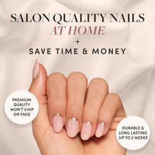 Load image into Gallery viewer, Coslifestore-PRESS ON NAILS- PACK OF 24 Gel nails WITH FULL APPLICATION KIT- REUSABLE FALSE NAILS- BUFFER, NAIL GLUE , 24 JELLY TABS
