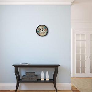 Solimo 12-inch Plastic & Glass Wall Clock - Victorian Bliss (Silent Movement), Black