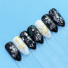 Load image into Gallery viewer, SYGA Gel Abstract Nail Art Water Transfer Decals Metallic Stickers (Gold, Silver) - 30 Sheets
