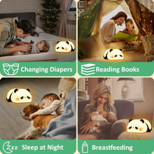 Load image into Gallery viewer, Desidiya® Lying Panda Night Light - Soft Silicone Color-Changing LED Touch Lamp with Timer for Bedroom &amp; Office
