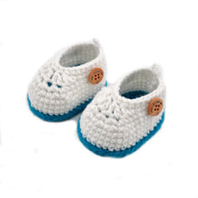 Load image into Gallery viewer, Double Layer Crochet Baby-Girls Multicolor Booties Shoes Newborn Socks Soft Sole Prewalker - Firozi, 6 Months
