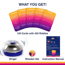 Load image into Gallery viewer, Dare to Ding - Game of Riddles &amp; Reflexes, Fast-paced Card Game, Test Your Wits, Family-Friendly Game for Teens, Families &amp; Adults, Gifts for Ages 10, 11, 12 and Up, 3-8 Players
