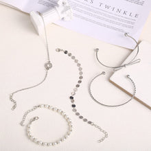 Load image into Gallery viewer, Shining Diva Fashion Latest Stylish Multilayer Silver Plated Bangle Bracelet for Women and Girls (rr12800b)(Set of 5)
