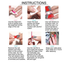 Load image into Gallery viewer, 3D Nails Stickers for Women, Girls, Female &amp; Kids Waterproof Nail Art Glittery Luxury Extension Peel Off Self-Adhesive DIY Nails Stickers 16 Tips CS-048

