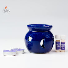 Load image into Gallery viewer, AuraDecor Fragrance Heat Diffuser Gift Set with Tealight Candles || HomeDecor || Diffuser Set || Tealight || Candles (Lavender)
