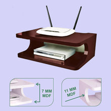 Load image into Gallery viewer, Set top Box Stand | WiFi Router Holder Wooden Wall Shelves | Setup Box Stand for Home | Wall Mount Stylish WiFi Router Holder TV Cabinet Living Room Furniture
