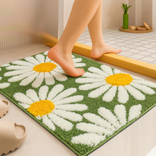 Load image into Gallery viewer, Roseate Flower Super Soft (40x60 cm) Microfiber 2000 GSM Bath Mat Super Absorbent Anti-Skid Door Mats for Home/Bathroom/Bedroom/Kitchen/Floor Mat (Green) Pack of 1
