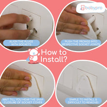 Load image into Gallery viewer, BabyPro BabyProofing Electric Socket Covers (Set of 12) for Baby Safety by Certified Professional Childproofer, Switch Board Covers (White) - Made in India

