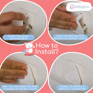 BabyPro BabyProofing Electric Socket Covers (Set of 12) for Baby Safety by Certified Professional Childproofer, Switch Board Covers (White) - Made in India