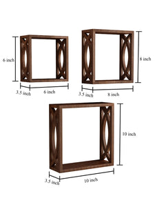 Home Sparkle MDF Wooden Wall Shelves (Brown)