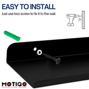 MOTIQO Metal Photo Frame Stand for Wall Mount, Floating Shelf, Shelves, Wall Mounted Floating Shelf Shelves Stand Rack Holder, Living Room (12x5 Inch, Set-1)