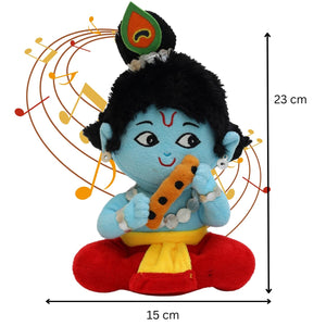 Mantra Chanting Baby Krishna (Small - 23 CM) | Musical Soft Plush Toy | Best Gift for Infants, Toddlers & Babies