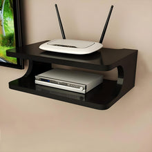 Load image into Gallery viewer, Dime Store Set top Box Stand | WiFi Router Holder Wooden Wall Shelves | Setup Box Stand for Home | Wall Mount Stylish WiFi Router Holder TV Cabinet Living Room Furniture
