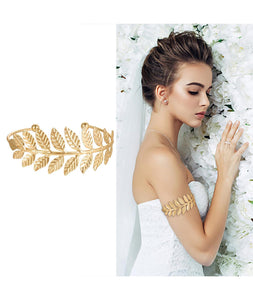3PCS Arm Cuff Jewellery for Women Hand Accessories for Women, Cuff Bracelet for Woman Fashion and Adjustable Stylish Jewelry for Everyday Wear Special Occasions Parties Weddings And Casual Outings (3Pcs Leaves)