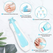 Load image into Gallery viewer, Baby Nail Trimmer New Born with Lights | Electric Baby Nail Cutter 0-6 Months with Multiple Filer Heads Adjustment | New Born Baby Products, Pack of 1
