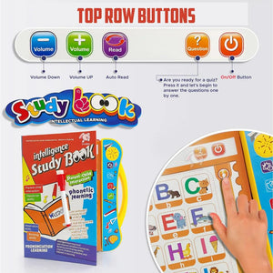 Storio Intelligence Book Sound Book Learning Cards for Children,English Letters & Words Language_Skills Learning Book,Fun Educational Toys. Activities with Numbers, Shapes Learning Book for Toddlers