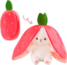 Load image into Gallery viewer, Rabbit with Chain Reversible Bunny Rabbit Soft Stuffed Toys for Girls Boys Baby Kids | Doll, Teddy Bear plushies, Animal Toy | Strawberry/Carrot Shaped Pink Colour | Valentine&#39;s Gift
