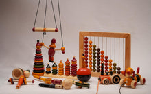 Load image into Gallery viewer, BAALVE™ Wooden Spinning Top - Spindle Top Toy with Handle &amp; String – Traditional Design – Enhances Fine Motor Skills &amp; Eco-Friendly, Ideal for 3+ Years Kids, Top Toy Spinning, Bongaram for Kids.
