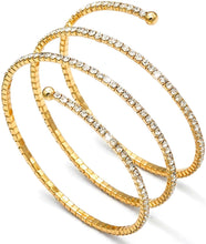 Load image into Gallery viewer, Suyi Rhinestone Arm Cuff for Women Crystal Cuff Bracelet for Bride Wedding, alloy
