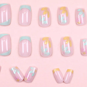 Buddy Jelly Trends Premium Designer 24pcs Stick-on Nails set, with Easy Glue Tab application, Nails are Reusable & Unbreakable (W1358)