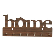 Load image into Gallery viewer, Webelkart Premium Home Keys Wooden Key Holder (29 cm x 13.5 cm x 0.4 cm, Wood) 7 Hook - Decorative Items for Home Decor (Brown)
