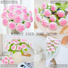 Load image into Gallery viewer, Handmade Crochet Flower Artificial Crochet Flowers for Home Decoration, centretable Bouquet for Wedding, Anniversary, Birthday Shaded Pink Rose (1, Rose Pink Shaded)
