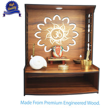 Load image into Gallery viewer, Heartily® Mangal Beautiful Wooden Pooja Stand for Home Pooja Mandir for Home Temple for Home and Office Puja Mandir for Home Wall Mounted with LED Spot Light Size (H- 15.5, L- 11.5, W-11 Inch)

