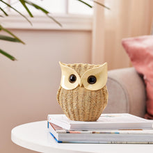 Load image into Gallery viewer, amazon basics Modern Classy Happy Owl Resin Art Figurine | Beautiful Home Decor (Brown)
