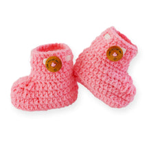 Load image into Gallery viewer, Baby-Boys Handmade Crochet Baby Shoes Baby Booties Knitted Booties (Pink, 0-6 Month)
