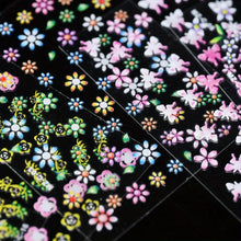 Load image into Gallery viewer, YUISI Mini Flower Nail Art Stickers 30 Sheet Colorful Daisy for Extension Self-Adhesive Embossing DIY Embellishments (Style 1)
