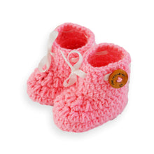 Load image into Gallery viewer, Baby-Boys Handmade Crochet Baby Shoes Baby Booties Knitted Booties (Pink, 0-6 Month)
