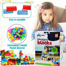 Load image into Gallery viewer, FunBlast DIY Plastic Building Blocks for Kids Building Blocks Toy for Kids Puzzle Games for Kid, Toys for Children Educational &amp; Learning Toy for Kid, Girls &amp; Boys - (250+ Blocks with 38 Wheels)
