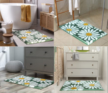 Load image into Gallery viewer, Roseate Flower Super Soft (40x60 cm) Microfiber 2000 GSM Bath Mat Super Absorbent Anti-Skid Door Mats for Home/Bathroom/Bedroom/Kitchen/Floor Mat (Green) Pack of 1
