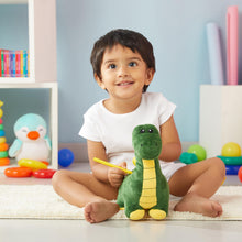 Load image into Gallery viewer, Amazon Brand - Jam &amp; Honey Dinosaur, Cute, Plush/Soft Toy, Suitable for Boys, Girls and Kids, Super-Soft, Safe, 34 cm (Green &amp; Yellow)
