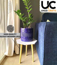 Load image into Gallery viewer, Beautiful Antique Wooden Fold-able Side Table/End Table/Plant Stand/Stool Living Room Kids Play Furniture Table Round Shape
