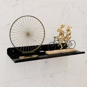 MOTIQO Metal Photo Frame Stand for Wall Mount, Floating Shelf, Shelves, Wall Mounted Floating Shelf Shelves Stand Rack Holder, Living Room (12x5 Inch, Set-1)