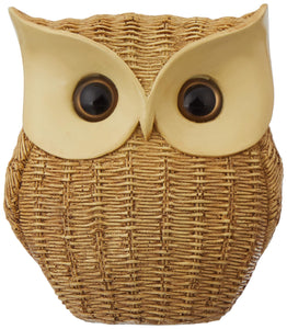 amazon basics Modern Classy Happy Owl Resin Art Figurine | Beautiful Home Decor (Brown)