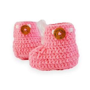 Baby-Boys Handmade Crochet Baby Shoes Baby Booties Knitted Booties (Pink, 0-6 Month)